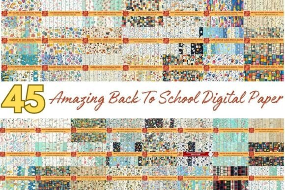 Back to School Digital Paper Mega Bundle