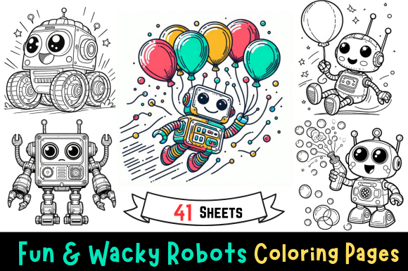 Fun Wacky Robots Coloring Pages