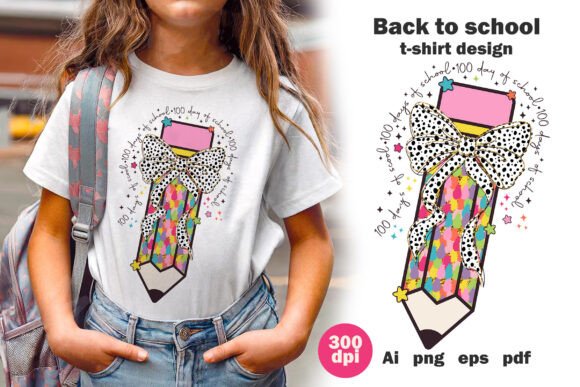 Pencil Glitter Brushstroke 100 Days PNG: Elevating Your School Merch with Quality and Style