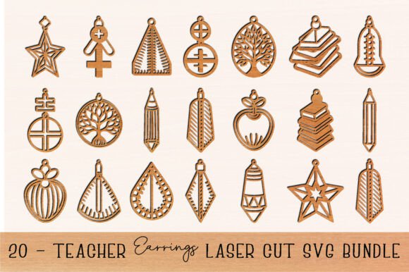Teacher Earrings Laser Cut SVG Bundle