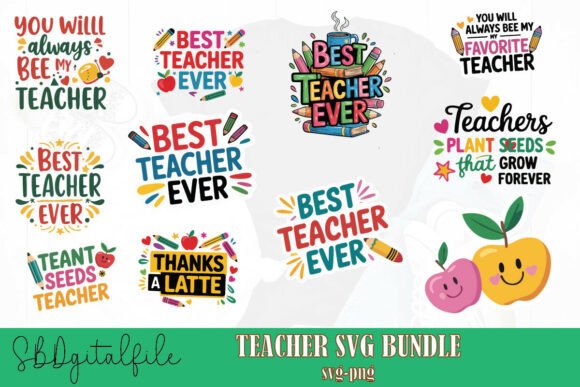 Teacher Svg Bundle & Quote Designs for Creators
