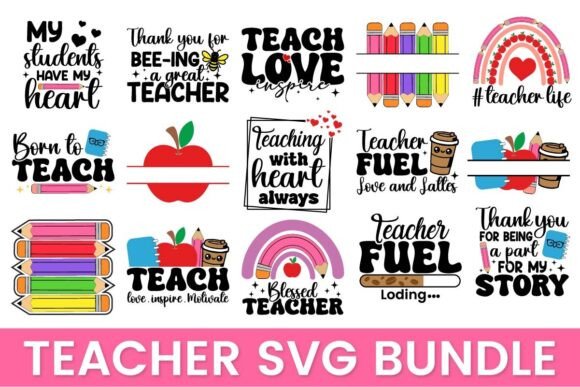 Teacher Svg Bundle Teacher Life PNG