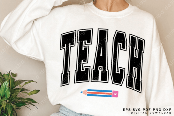 Teacher Varsity Letters SVG PNG: A Bold Design Asset for Educators