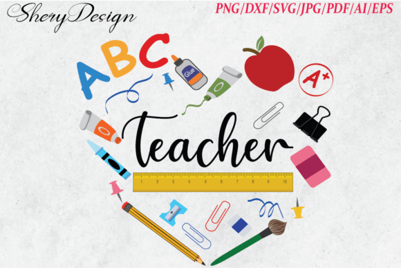 Unlocking Creativity with Teacher Heart SVG and School Supplies Svg for Custom Projects